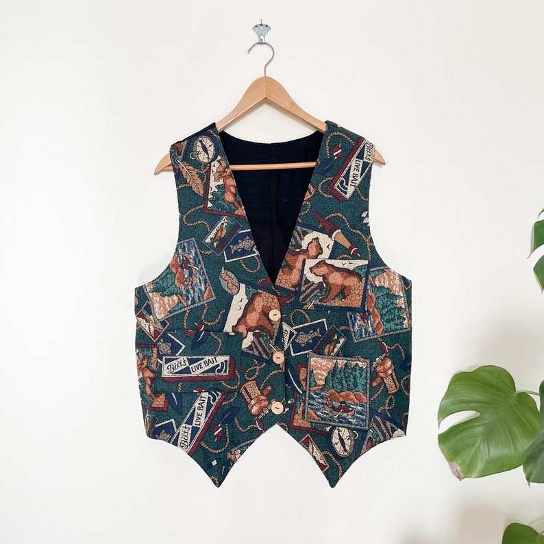 Vintage Patchwork Plaid Reversible Novelty Vest - Etsy