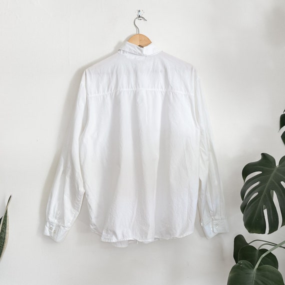 Vintage White Cotton Boxy Button Down - image 7