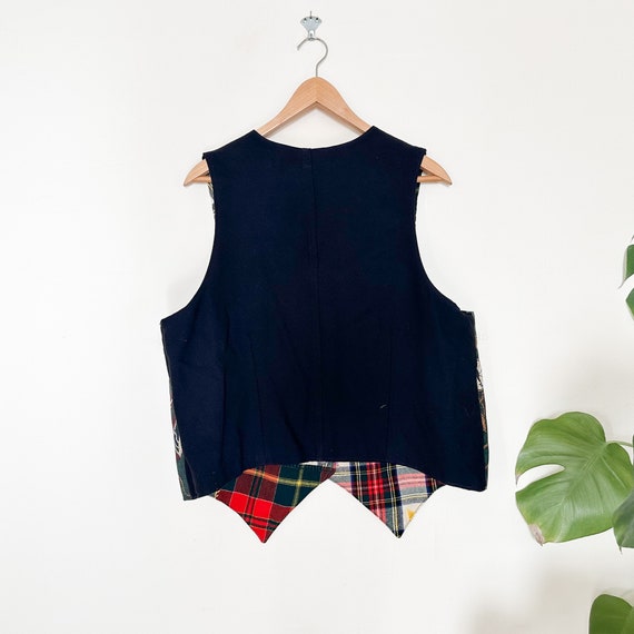 Vintage Patchwork Plaid Reversible Novelty Vest - image 7