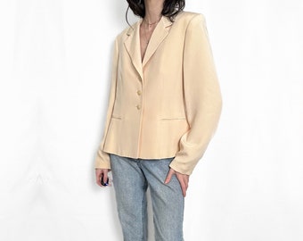 Vintage Lord & Taylor Cream Silk Blazer