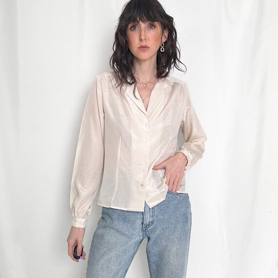 Vintage Pearl Satin Button Down - image 6