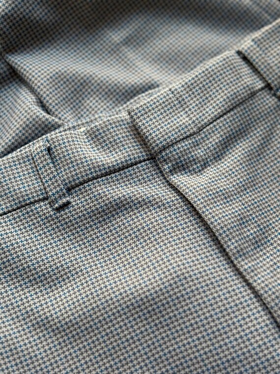 Vintage 70s Check Blue Gray Trouser - Etsy