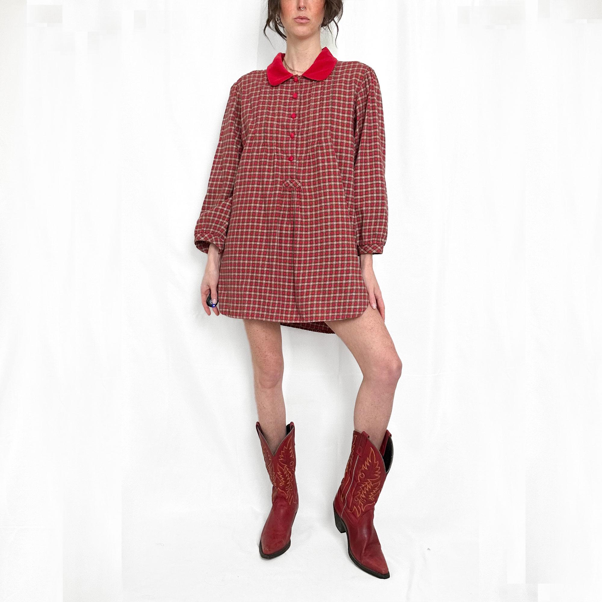 Plaid Babydoll Dress - Etsy