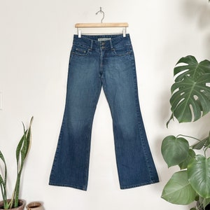 Y2K Low Rise Dark Wash Flare Jeans image 3