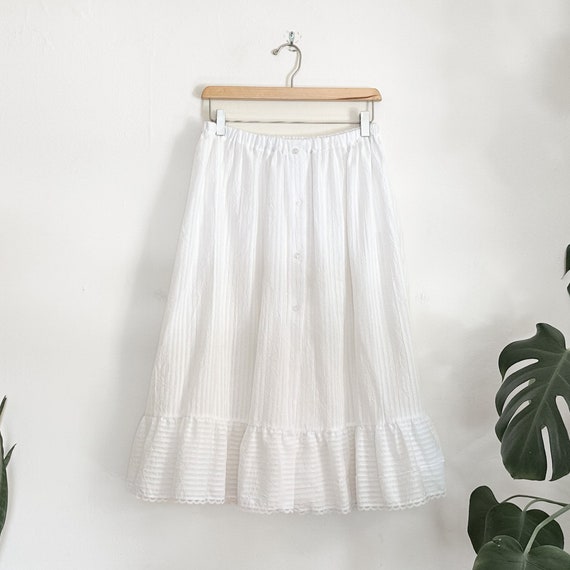 Vintage White Prairie Ruffle Skirt - image 5