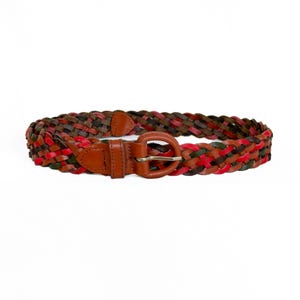 Vintage Rainbow Woven Leather Belt - Etsy display picture 2