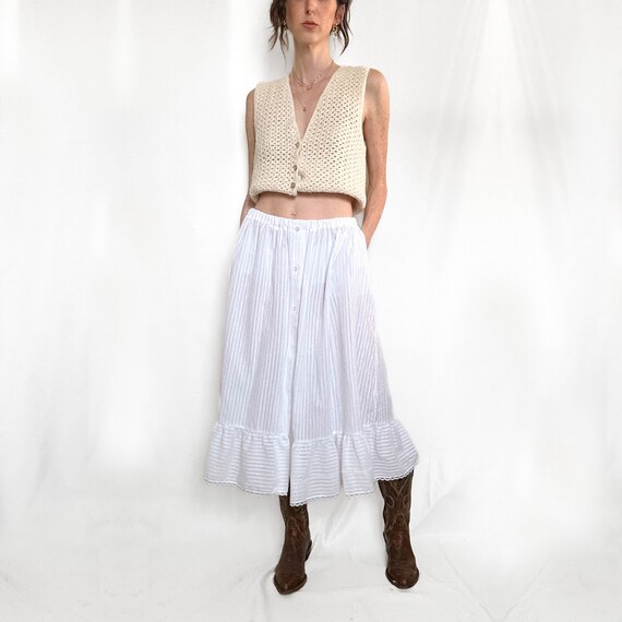 Vintage White Prairie Ruffle Skirt - image 1
