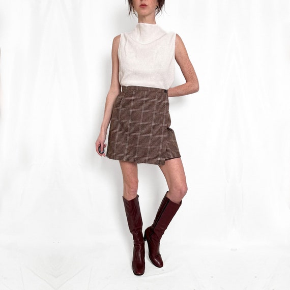 J Crew Houndstooth Wool Mini Skirt