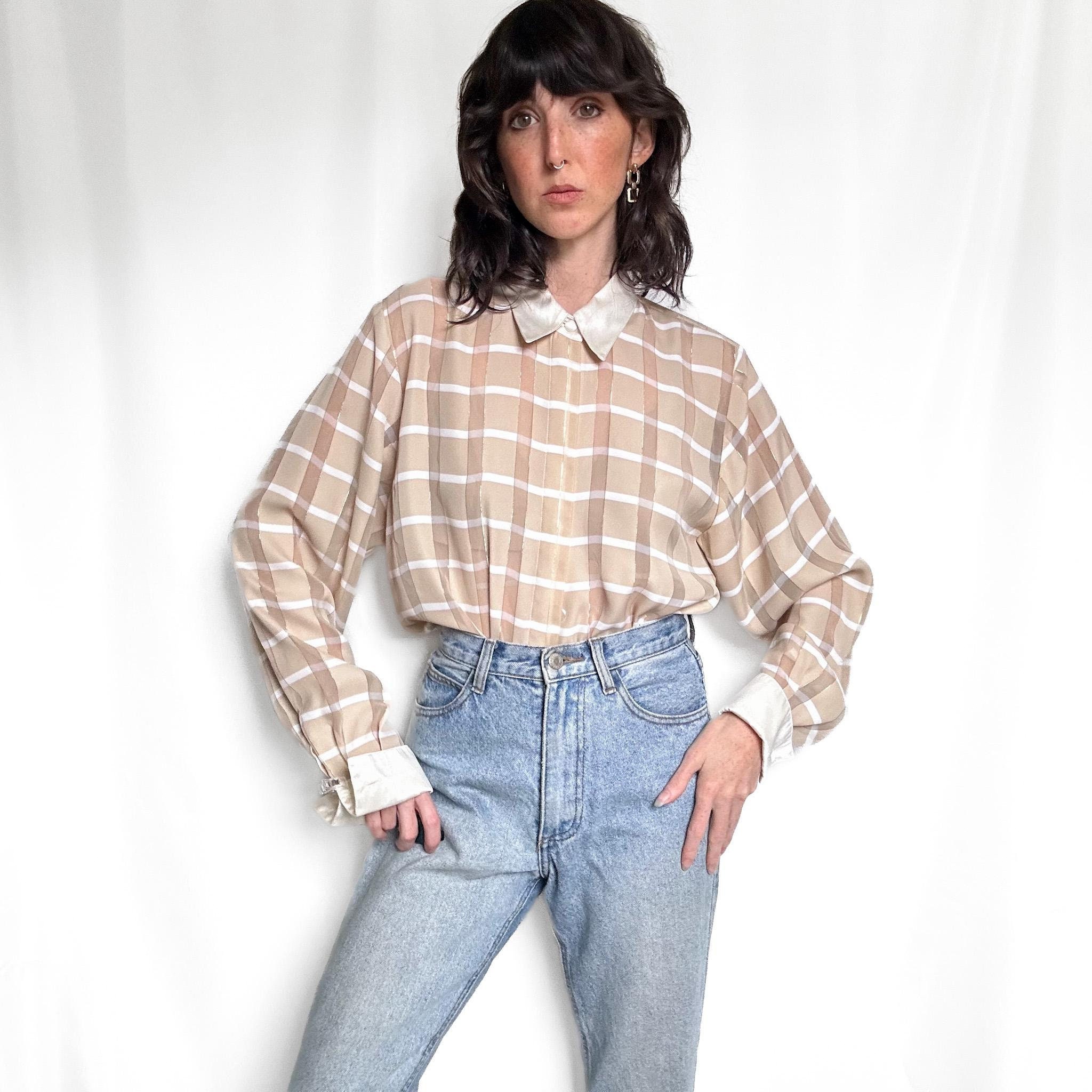 Sheer Checkered Top - Etsy Sheer Checkered Top - Etsy
