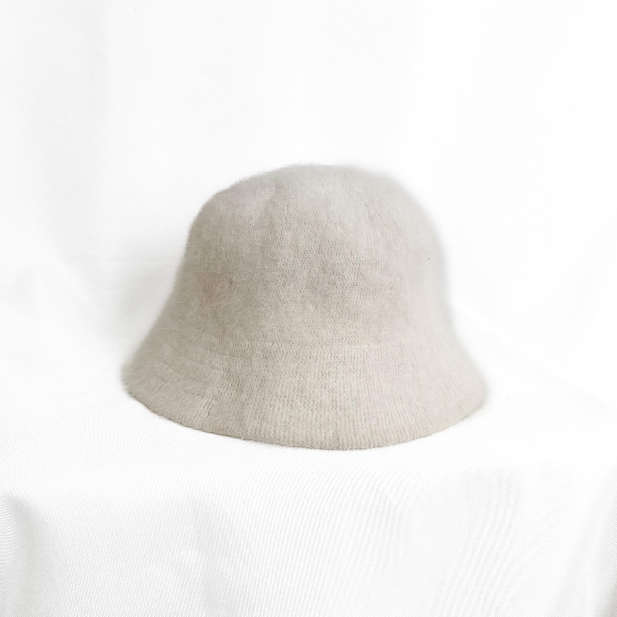VTG Gimbels Italian Beige Knit Bucket Fedora Hat Angora Rabbit/ Wool Blend Angora Hats main image 3