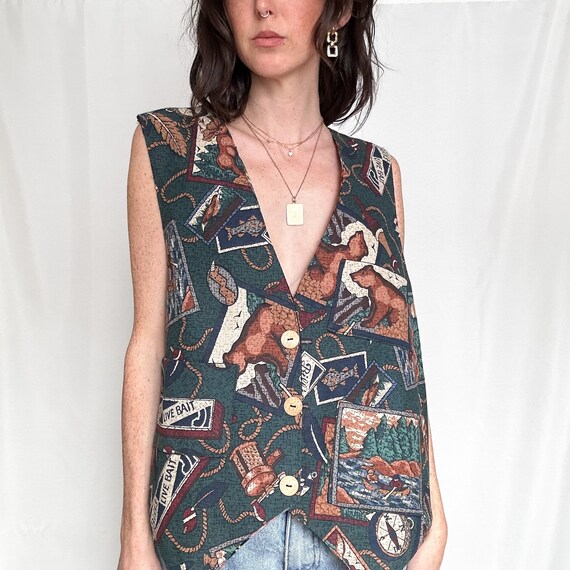 Vintage Patchwork Plaid Reversible Novelty Vest - image 8