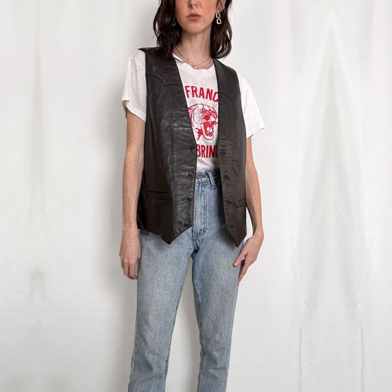 Vintage Espresso Leather Vest