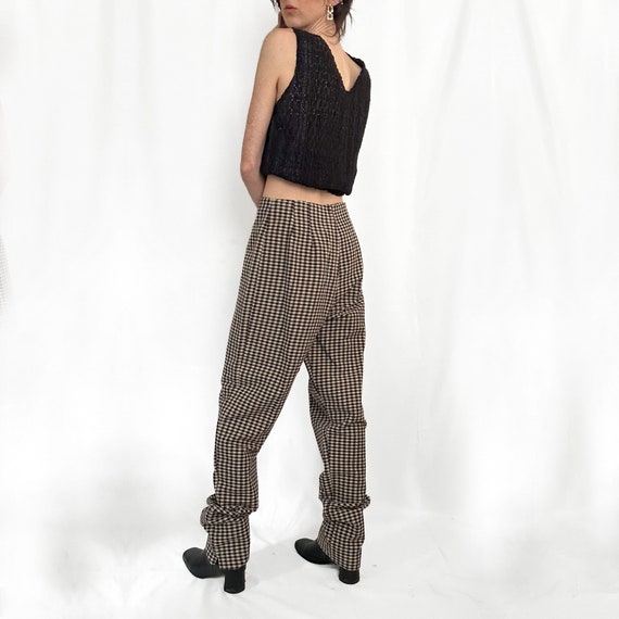 Vintage 90s Checkered Cotton Pants - image 4