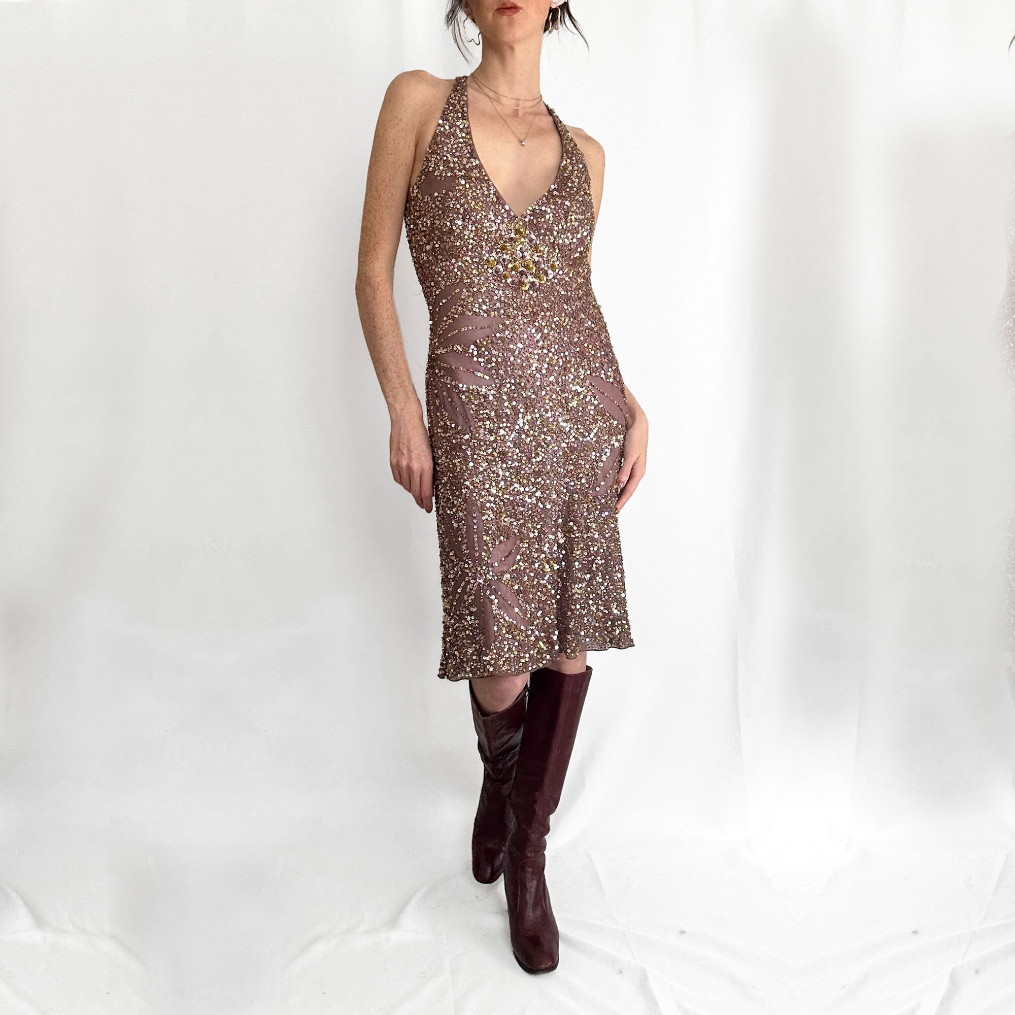Vintage - Beaded Silk Mini Skirt