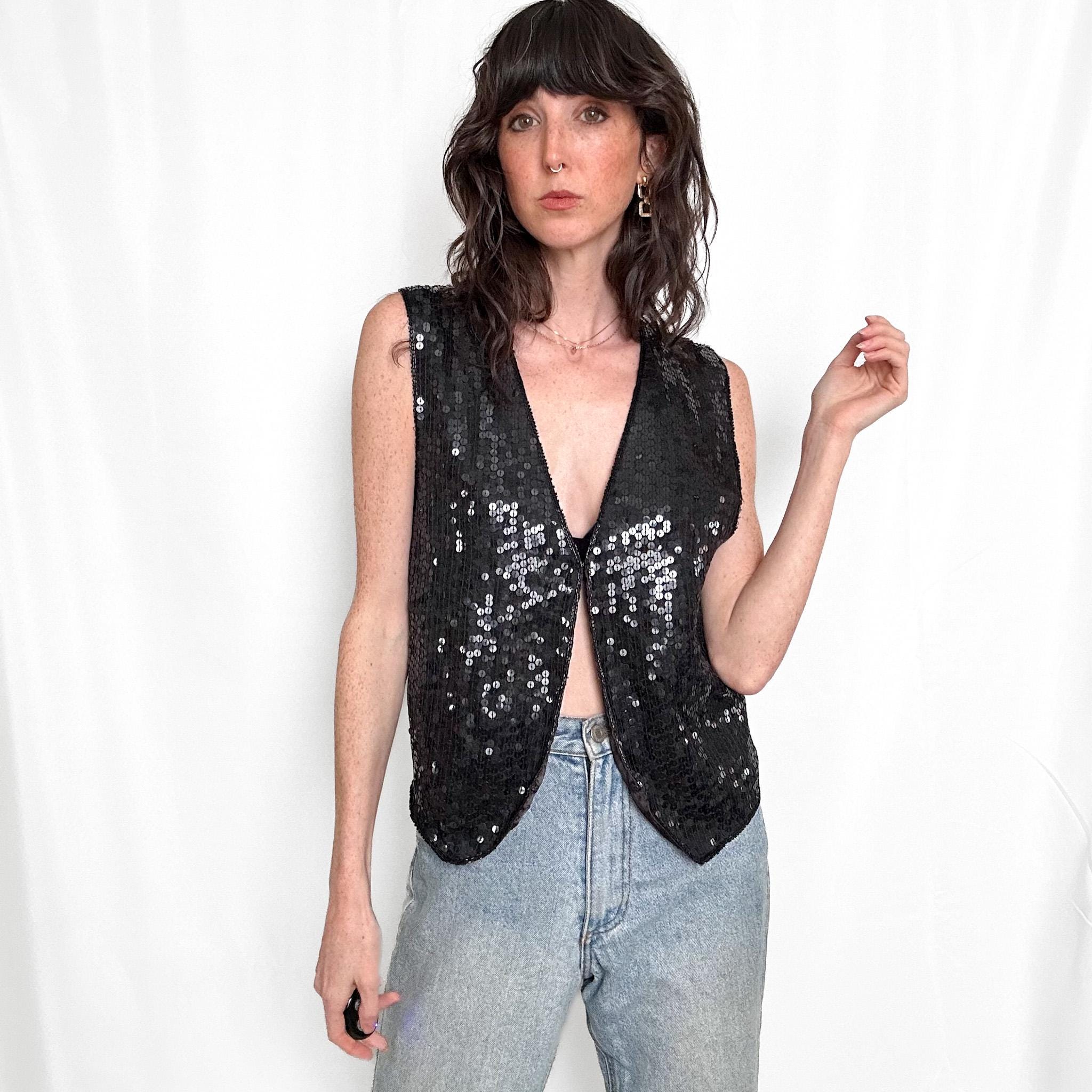 Vintage Bebe Grey Silk-Lined Vest (M)