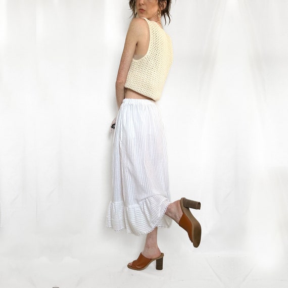 Vintage White Prairie Ruffle Skirt - image 4