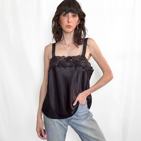 lace satin tank