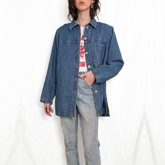 Vintage 90s Denim Chore Jacket - image 1