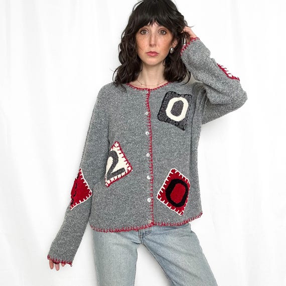 Y2K Novelty Patchwork Millenium Cardigan - image 4