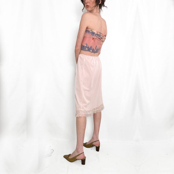 True Vintage Pink Lace Slip Skirt - image 3