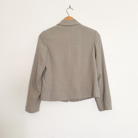 Vintage Taupe Silk Cropped Blazer - image 8