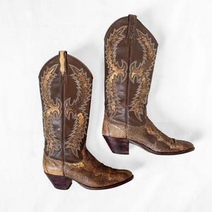 Vintage 80s Dan Post Python Cowboy Boots