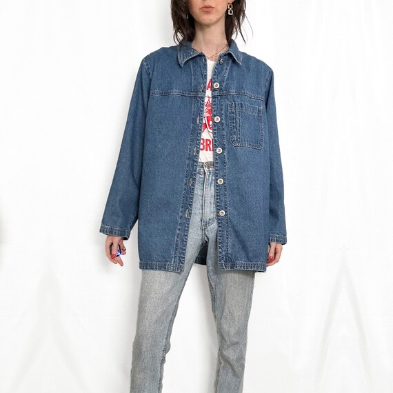 Vintage 90s Denim Chore Jacket - image 8