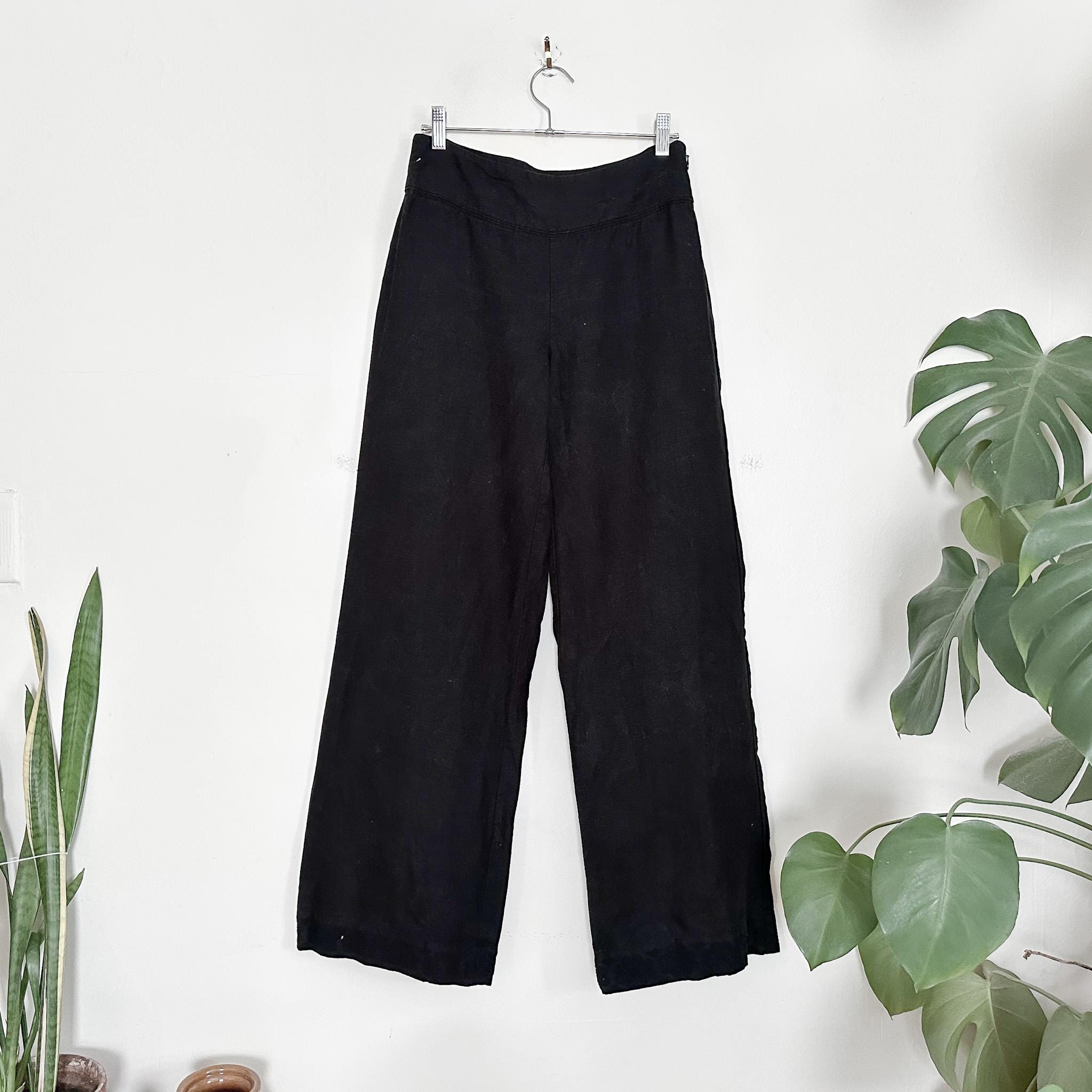 パンツ 00s BANANA REPUBLIC linen wide pants BLK Y2K Banana Republic Black Linen Wide Leg Pants - Etsy