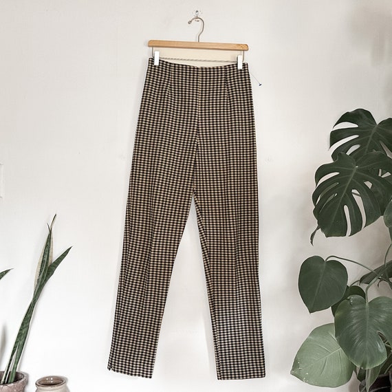 Vintage 90s Checkered Cotton Pants - image 7