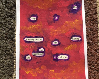 Her Laugh - A Blackout Poem, blackout poetry, original wall art