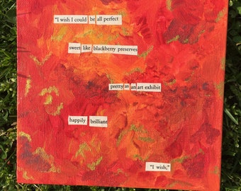 I Wish - an acrylic painting with poetic words
