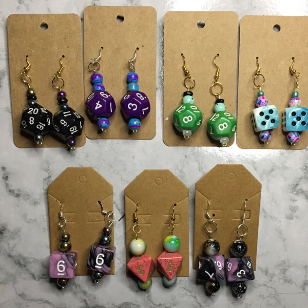 Dice Earrings - D&D - ttrpg - handmade earrings