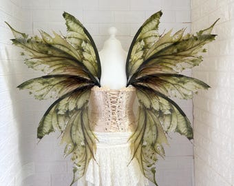 Waldfeenflügel, blattinspiriertes Waldkostüm, Fantasy-Cosplay-Requisite