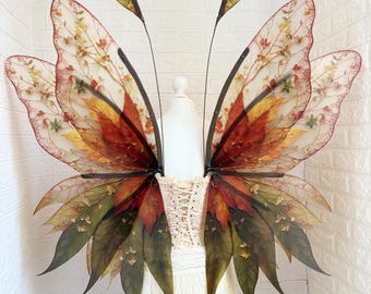 Ailes de fée feuille d'automne, déguisement de forêt, plastique PET