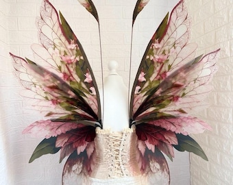 Plastic  Adult Fairy Wings, Rose Leaf Design, Costume Wings, Cosplay Prop