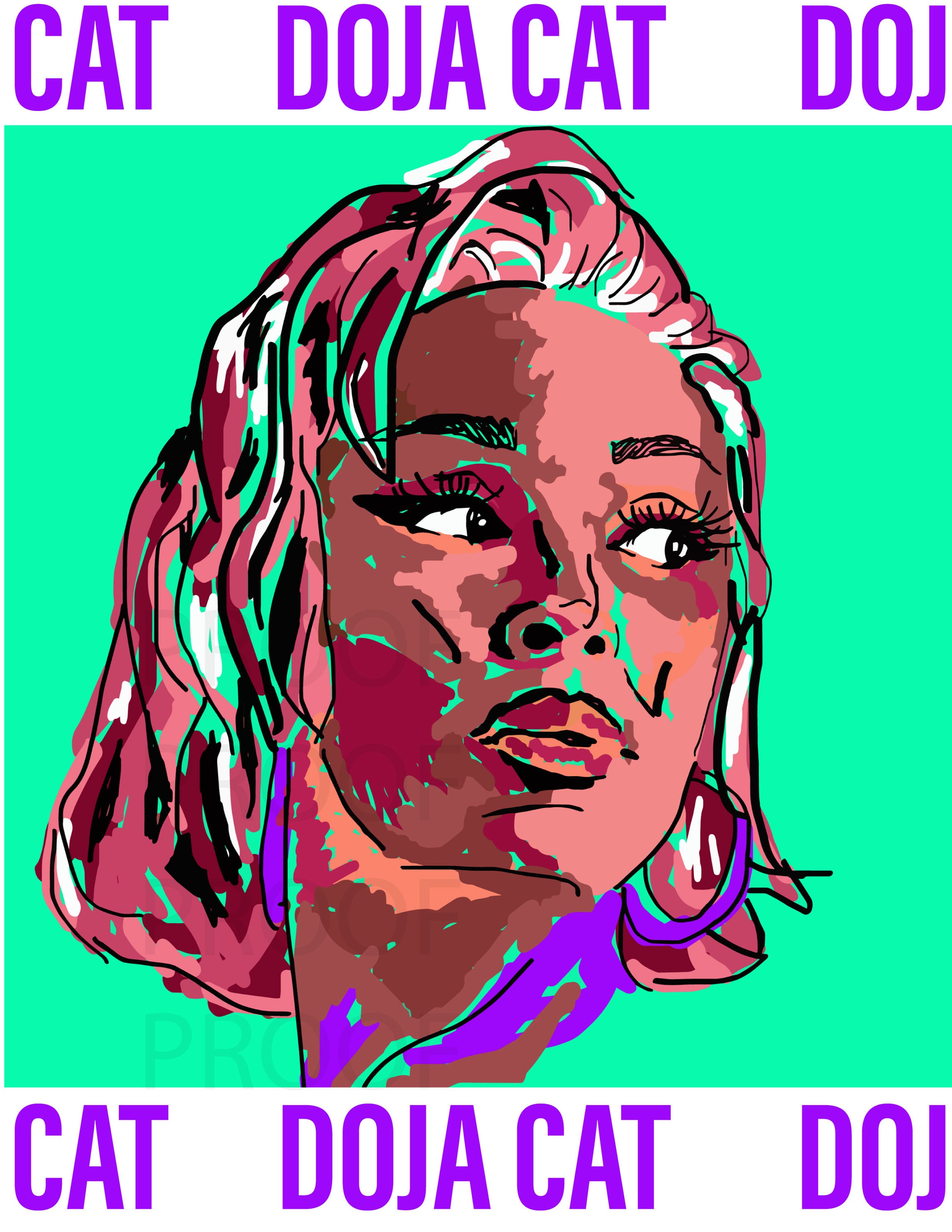 Doja Cat Pop Premium Matte Wall Art Canvas Print Music Etsy Sweden