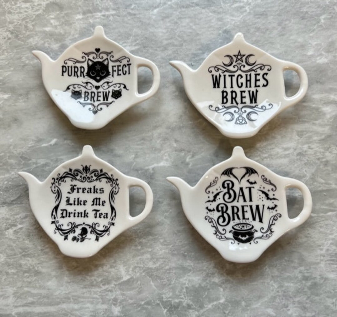 Tea Spoon and Tea Bag Rests With Sayings Etsy Canada