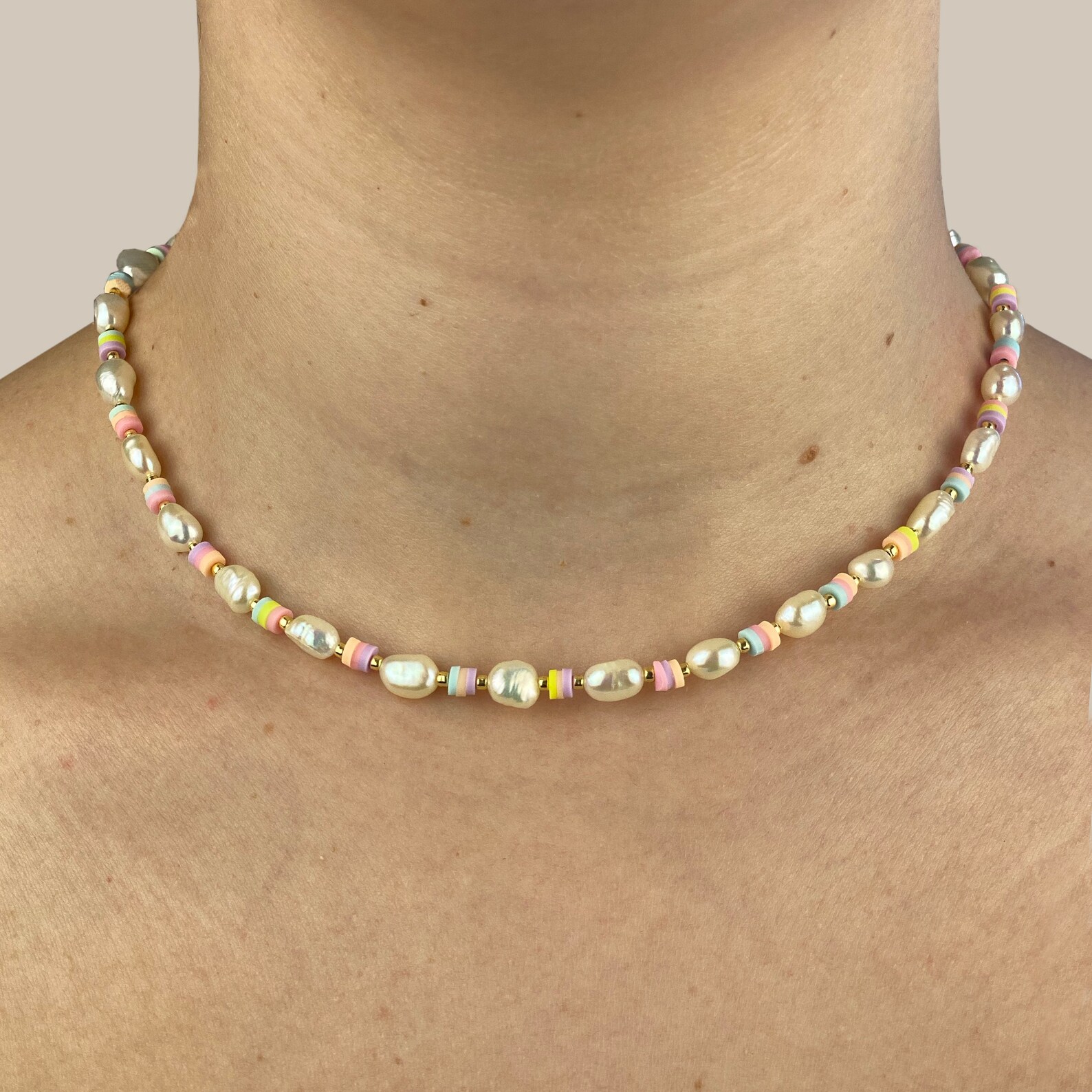 Pastel Necklace Beaded Necklace Handmade Necklace Pastel Etsy