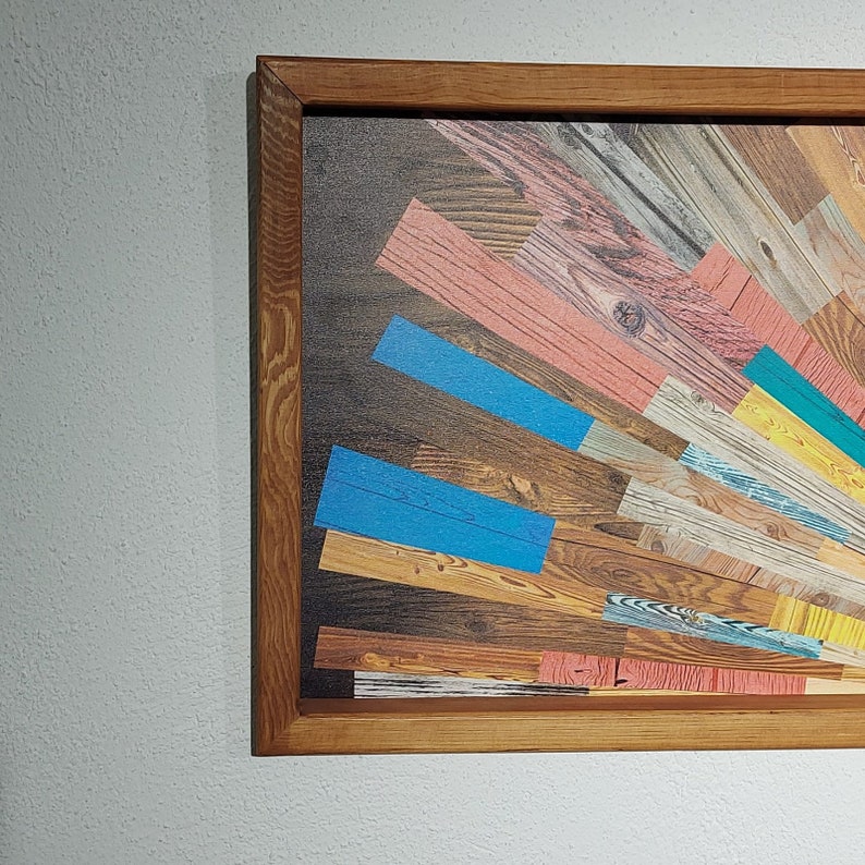 Sunrise Wood Wall Art Above Bed Decor Wooden Wall Art Long Etsy Canada