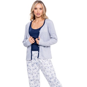 Cheap Women's Pajamas Set Turn-down Collar Long Sleeve Sleepwear Suit  Cotton Nightwear Casual Loose Cute Winter Home Wear Pullover Spring Autumn  Pyjamas