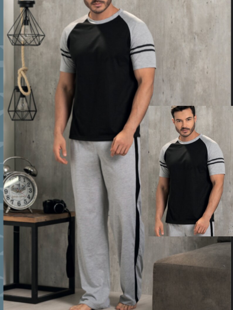 Men's Pajama Set - Mens Loungewear Pants Set, Mens Cotton Pajamas - PJ ...