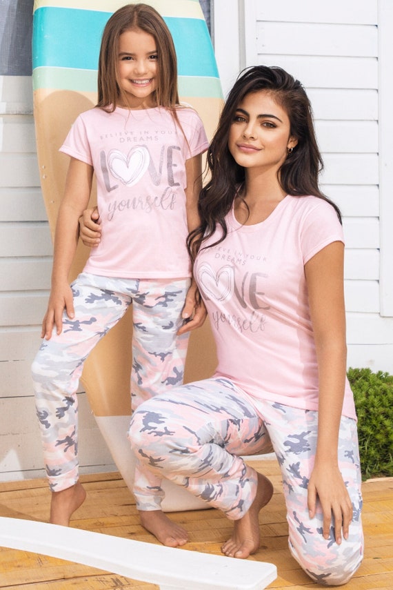 Jogger Set Mommy and Me Pajamas, Love Yourself, Pajama Set Women, Soft and Comfy  Pajama, Matching Set, Pink Loungewear Set 