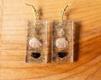 Miniature Seashell Resin Earrings