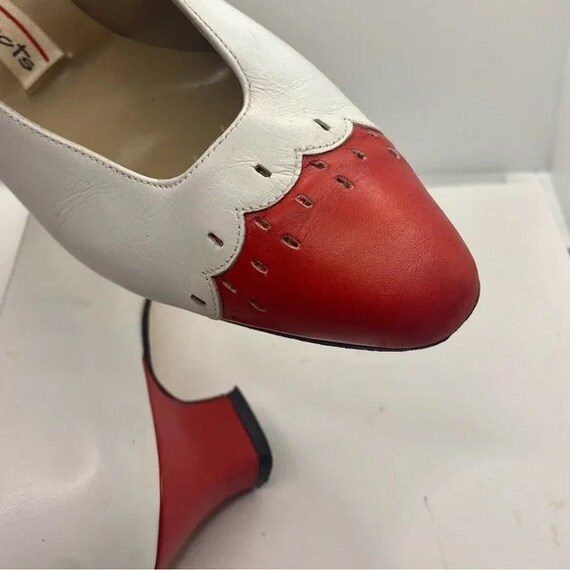 Adorable 1980s Talbots kitten heel red and white … - image 3