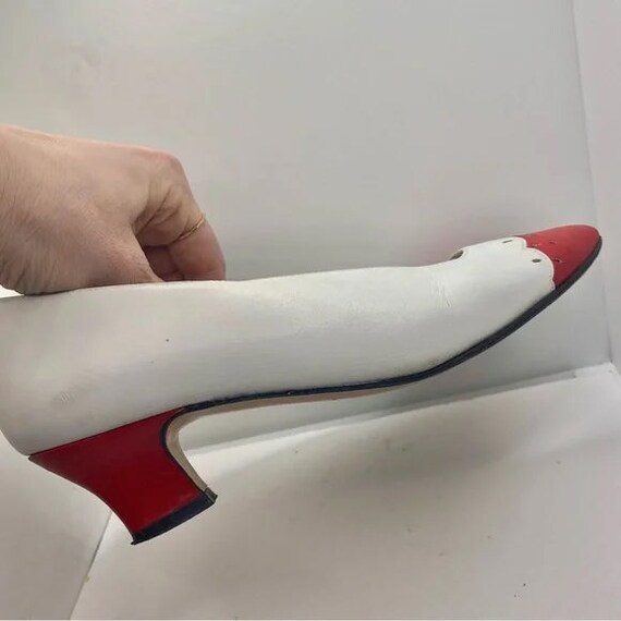 Adorable 1980s Talbots kitten heel red and white … - image 7
