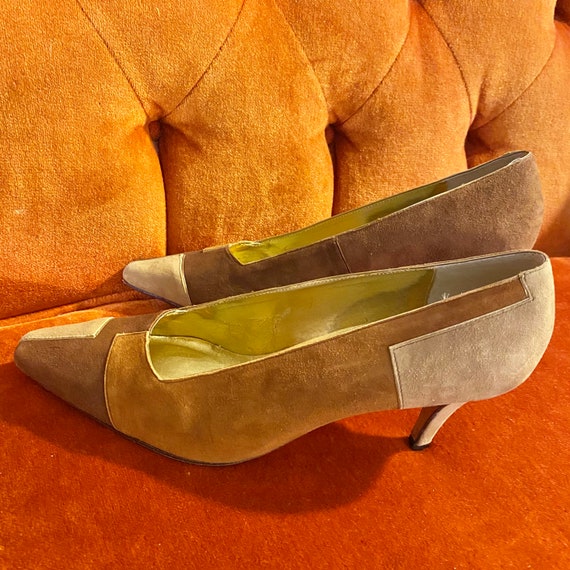 1980s Vintage Suede Enzo Anglioni pumps, 8 1/2 N - image 2