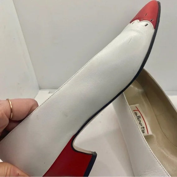 Adorable 1980s Talbots kitten heel red and white … - image 8