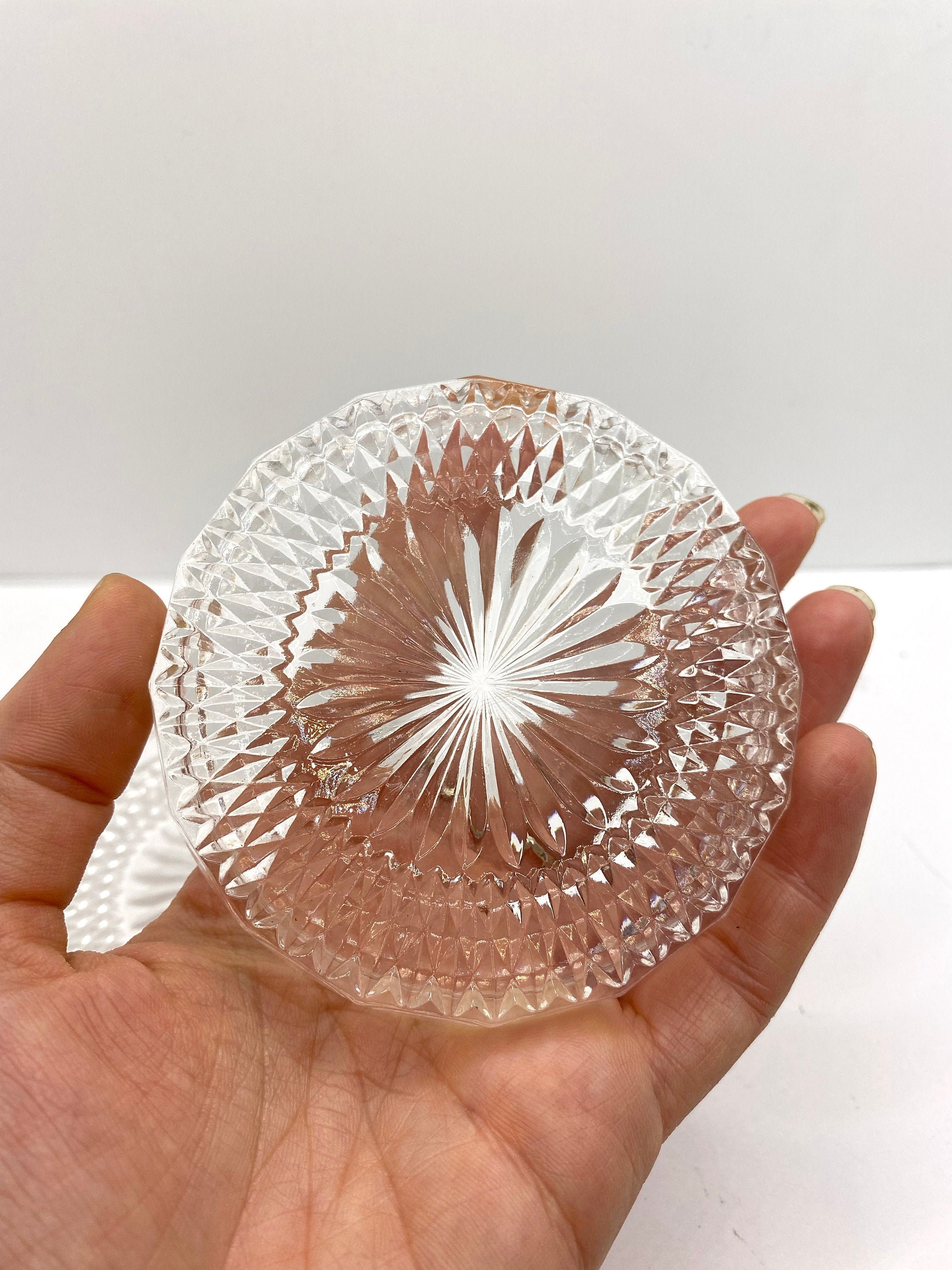 West Germany 24 Lead crystal starburst coasters set of 2 Etsy