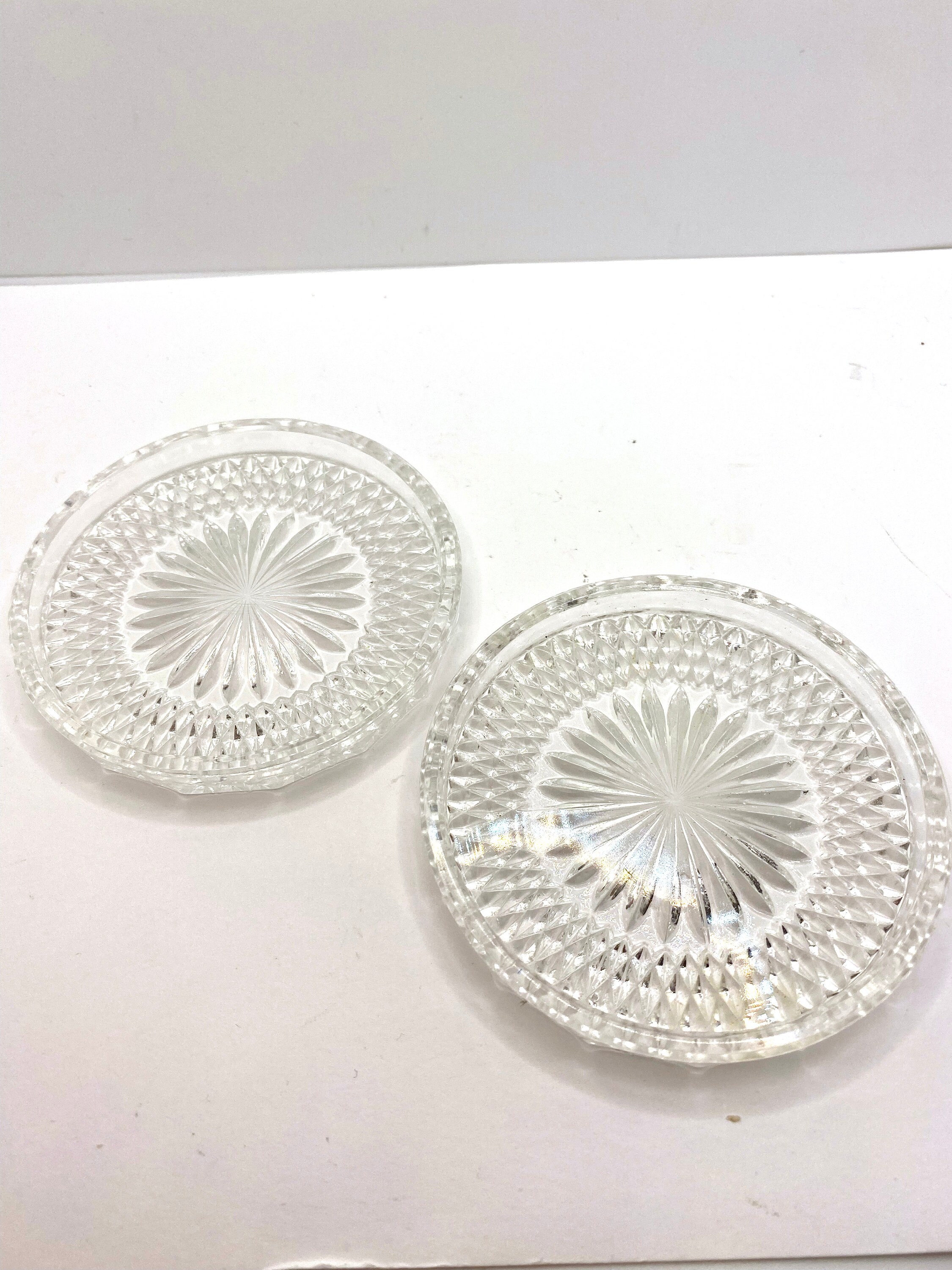 West Germany 24 Lead crystal starburst coasters set of 2 Etsy