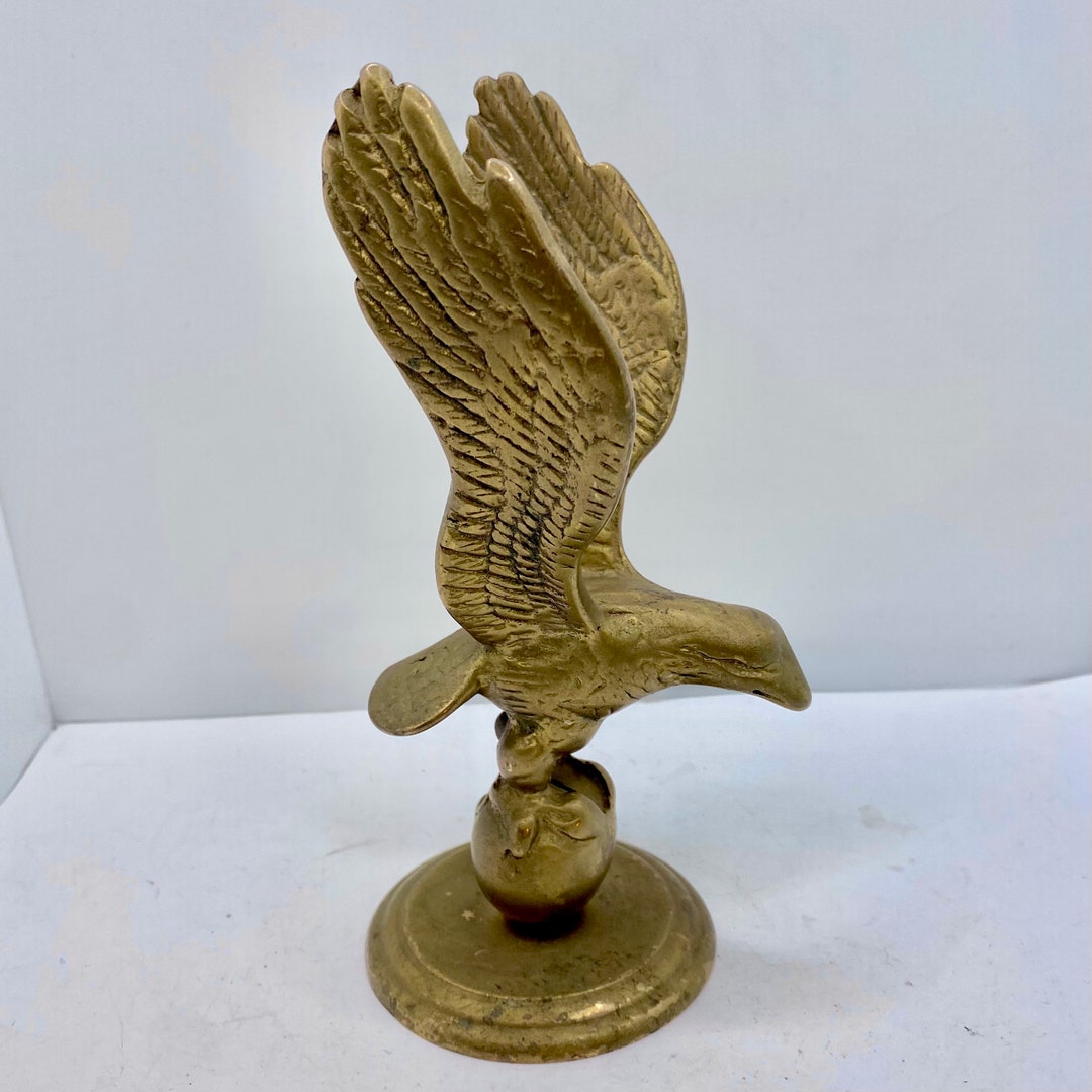 Brass Eagle Paperweight/statue 1970s Vintage Etsy